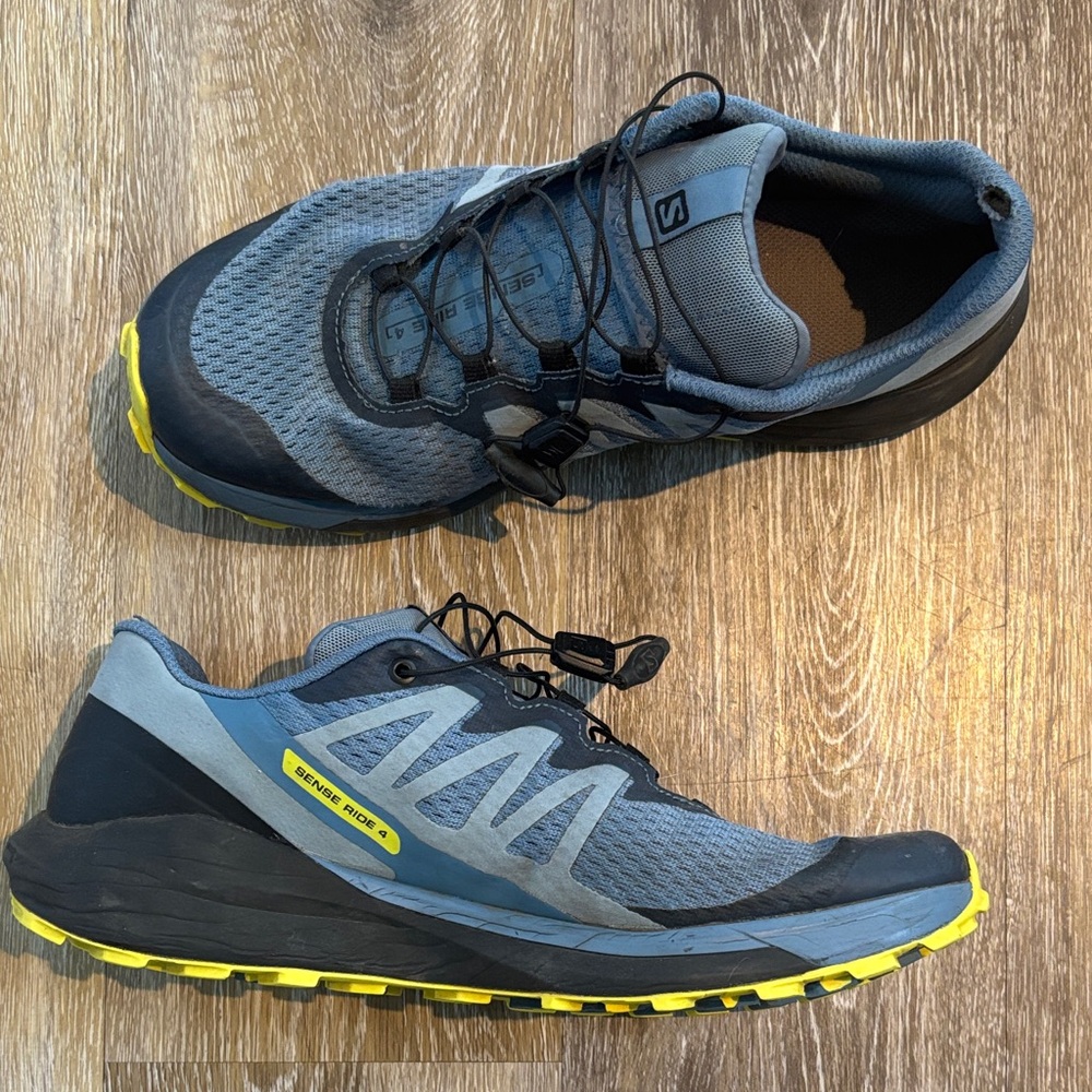 Salomon Men's Gray and Yellow Athletic Shoes - Sense Ride 4 Otholite Impressions